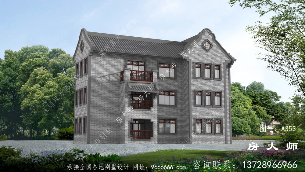 三层中式别墅，农村人理想的家
