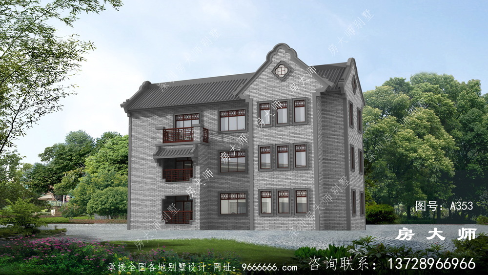 三层中式别墅，农村人理想的家