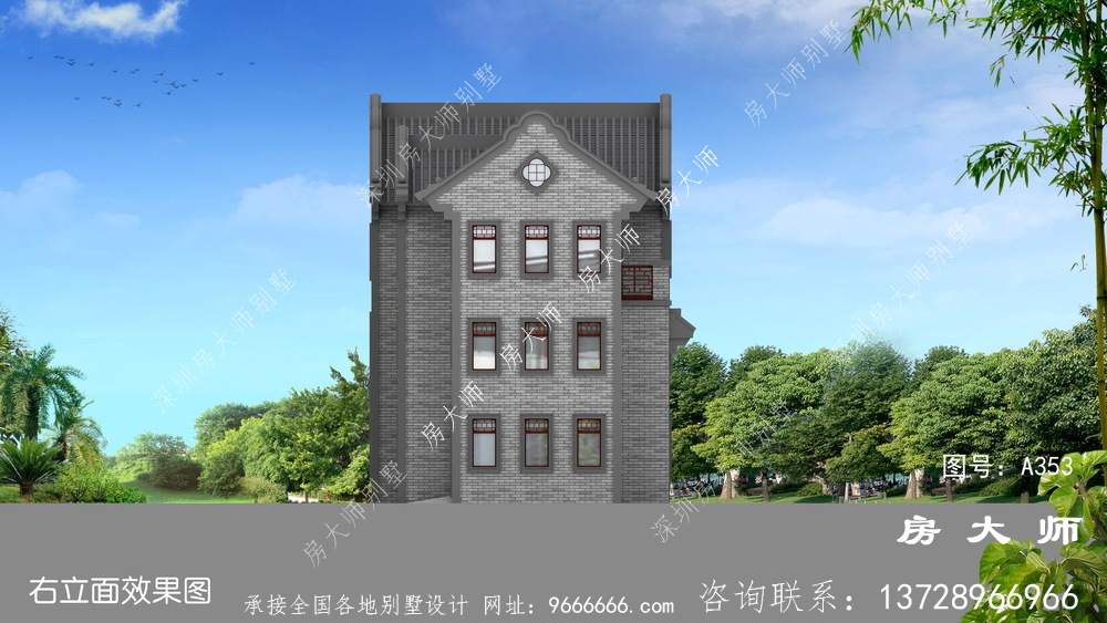 三层中式别墅，农村人理想的家