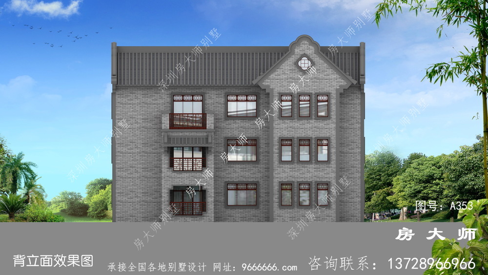 三层中式别墅，农村人理想的家