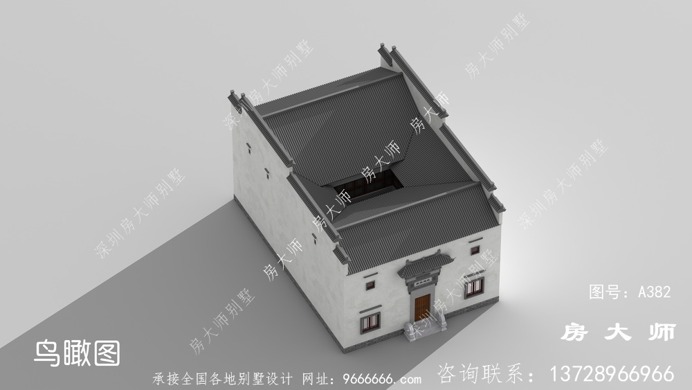 风格独特的中式别墅，户型设计效果图