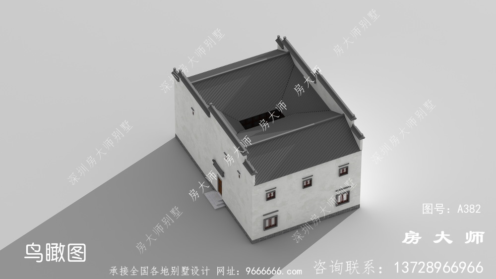 风格独特的中式别墅，户型设计效果图