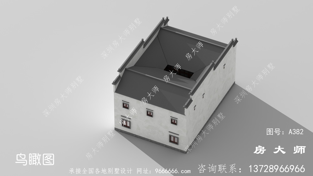 风格独特的中式别墅，户型设计效果图