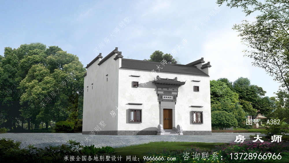 风格独特的中式别墅，户型设计效果图