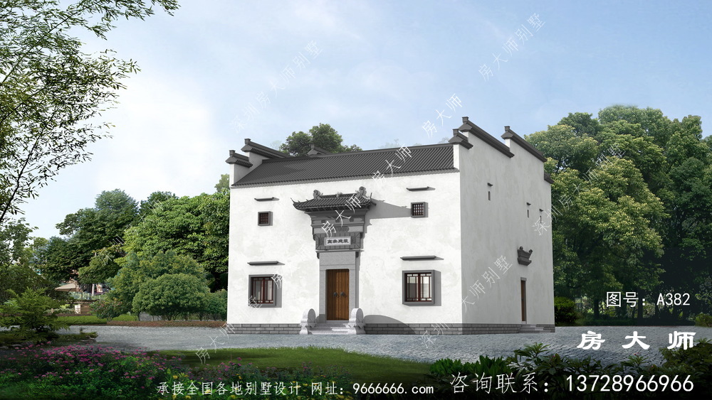 风格独特的中式别墅，户型设计效果图