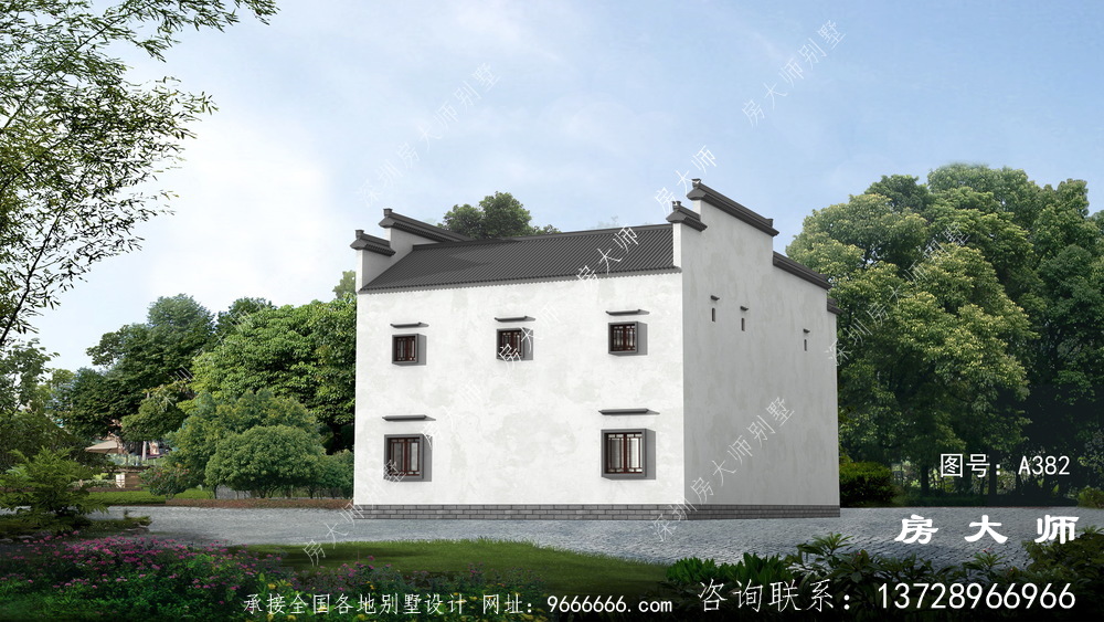 风格独特的中式别墅，户型设计效果图