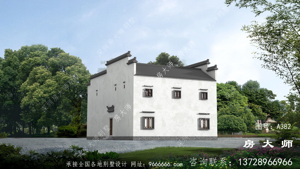 风格独特的中式别墅，户型设计效果图