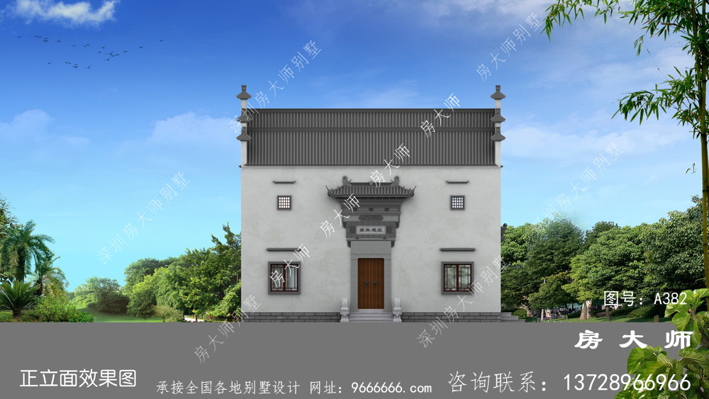 风格独特的中式别墅，户型设计效果图