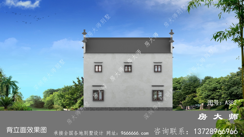 风格独特的中式别墅，户型设计效果图