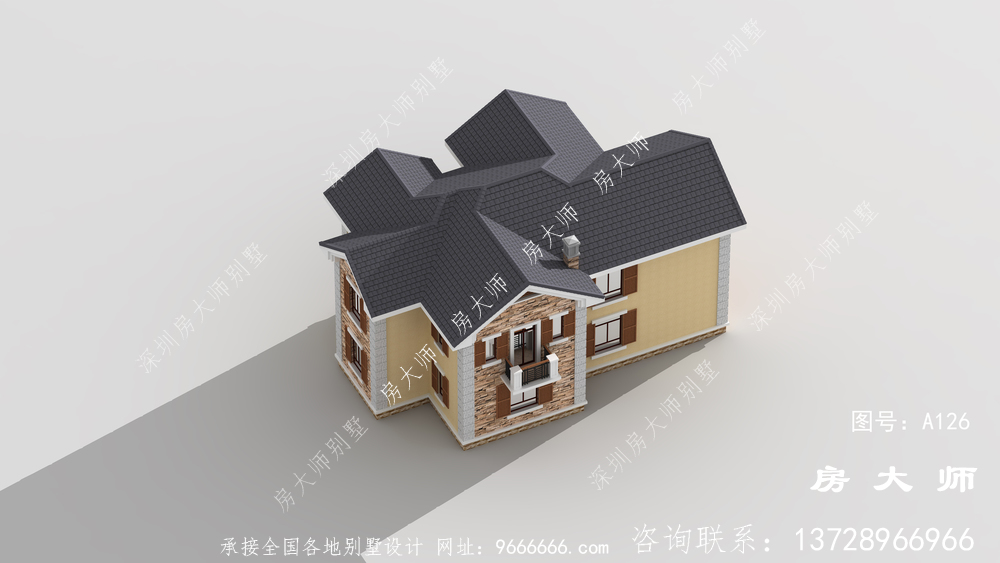 豪华美式两层外观效果图