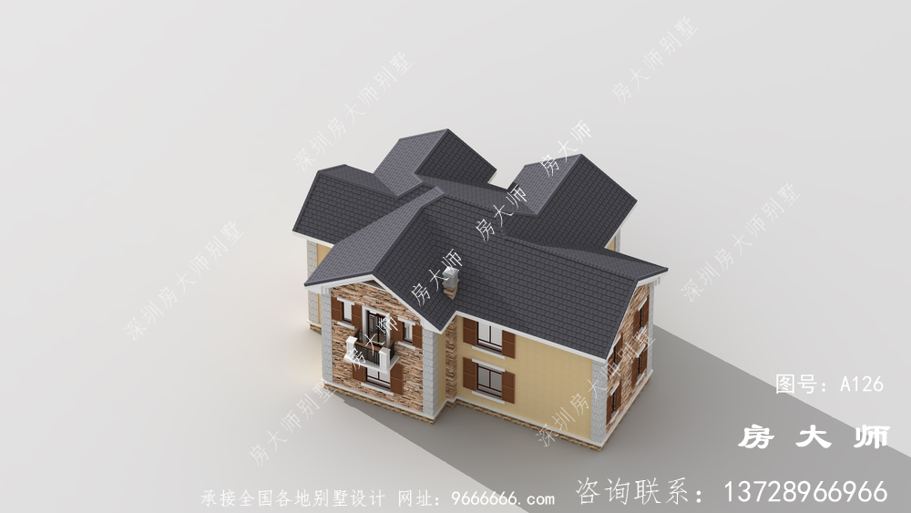 豪华美式两层外观效果图