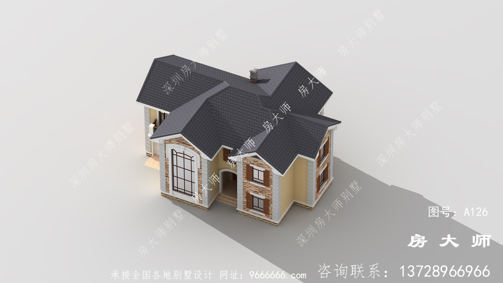 豪华美式两层外观效果图