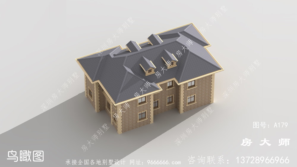 豪华双拼欧式两层外观效果图