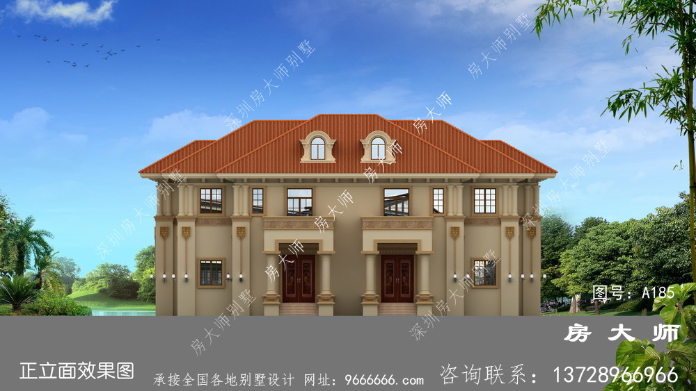 新农村三层欧式自营住宅别墅设计图