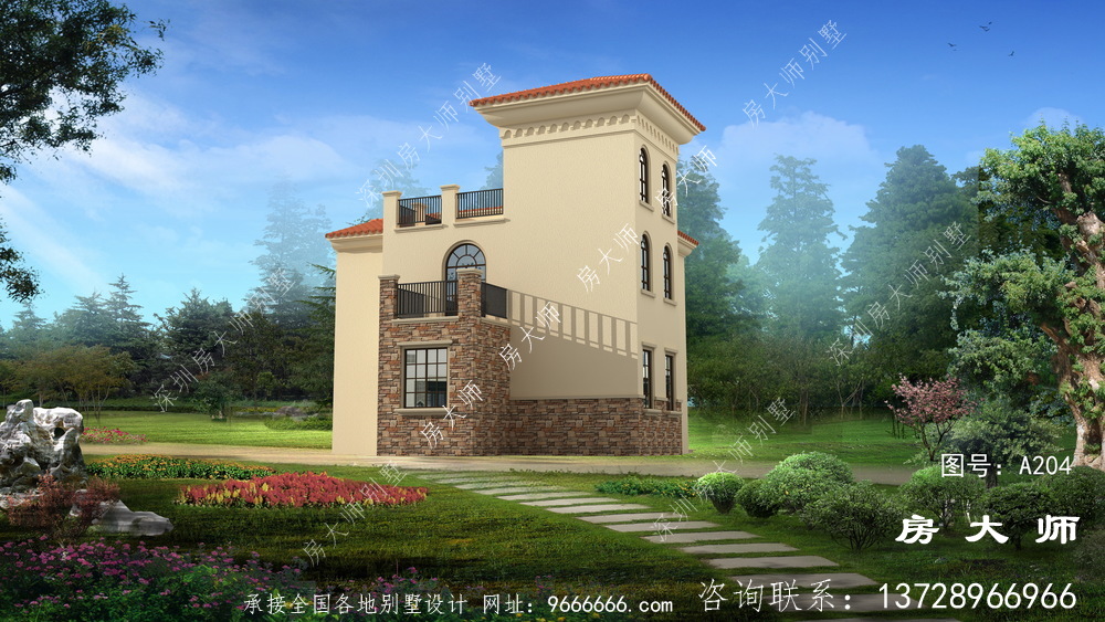 三层乡村自建房设计图，房型大气实用