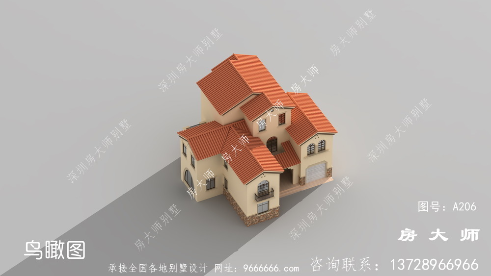 欧洲三层农村自营住宅设计图，户型大气实用