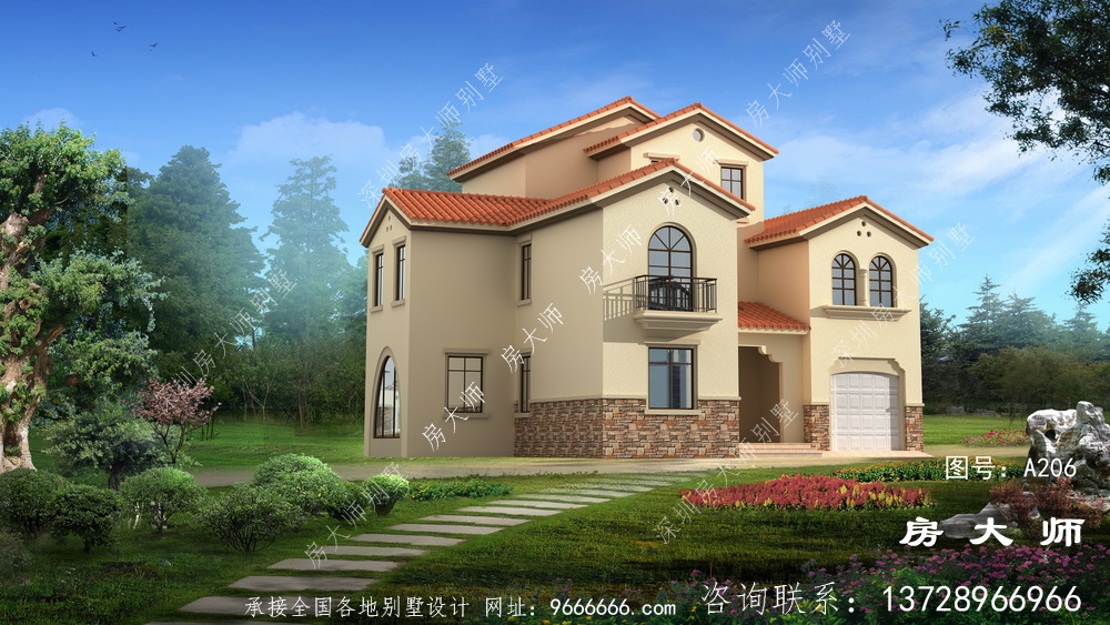 欧洲三层农村自营住宅设计图，户型大气实用