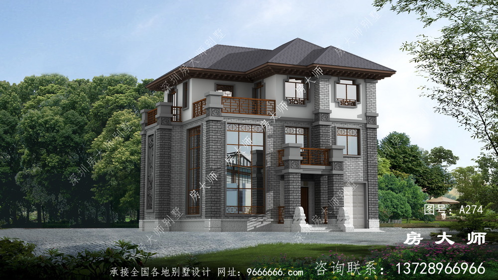 三楼中式乡村别墅设计图