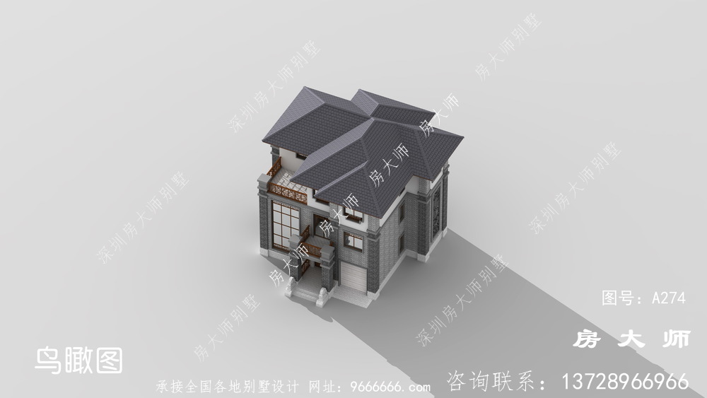 三楼中式乡村别墅设计图