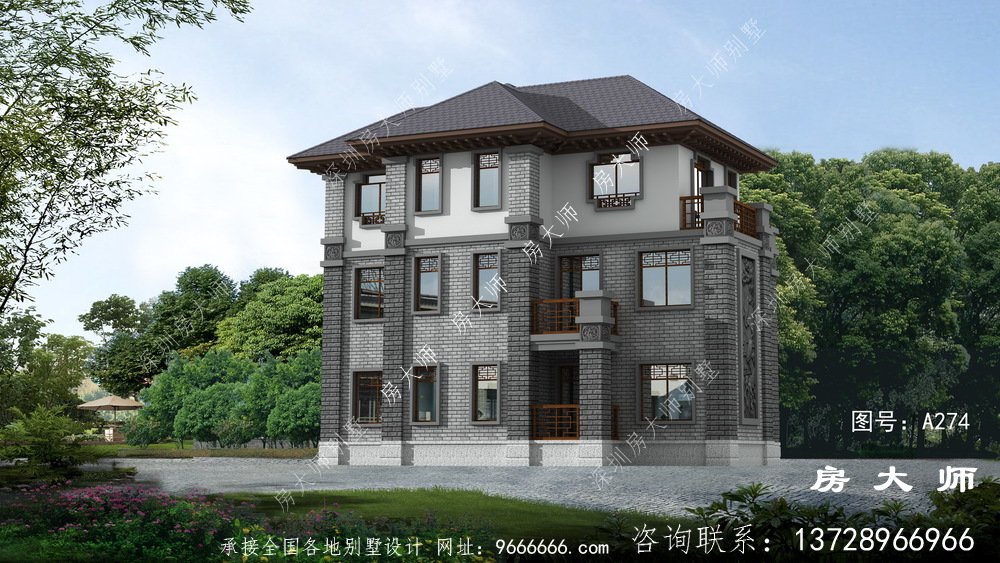 三楼中式乡村别墅设计图