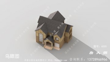 乡村简洁二层平顶房建造楼别墅设