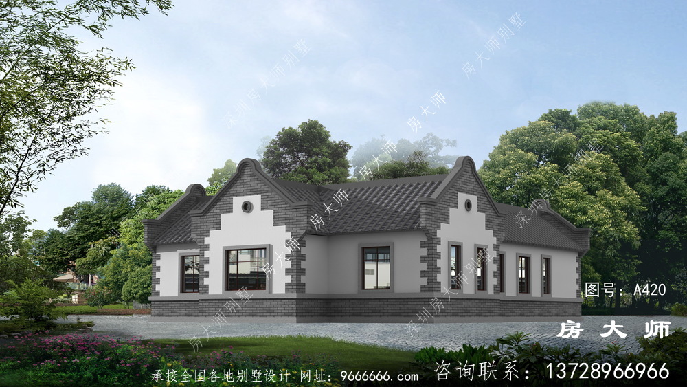 三层设计图，古典豪宅外观图精致