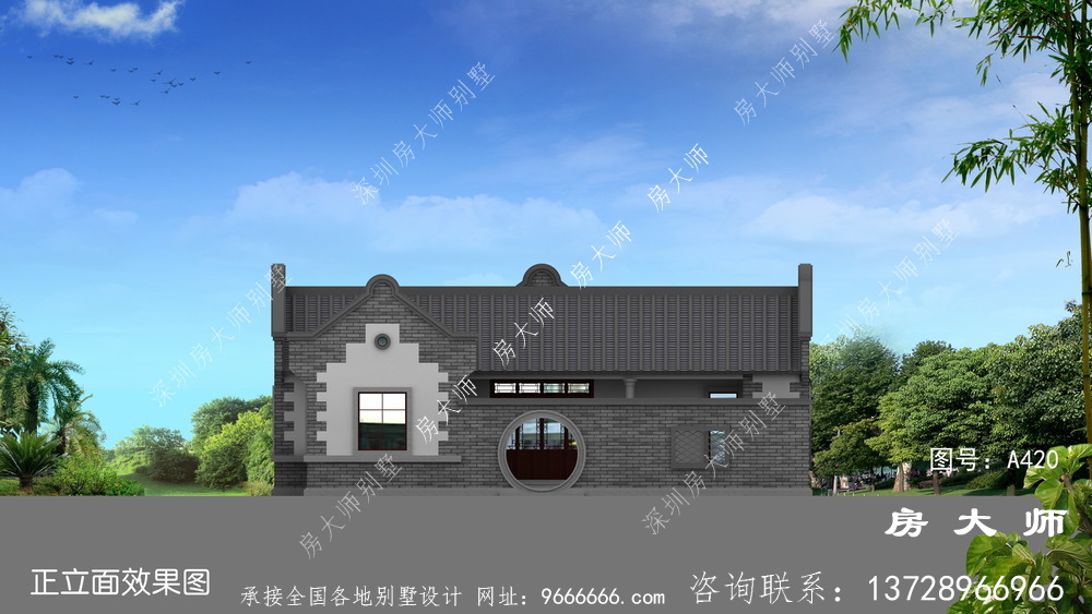 三层设计图，古典豪宅外观图精致