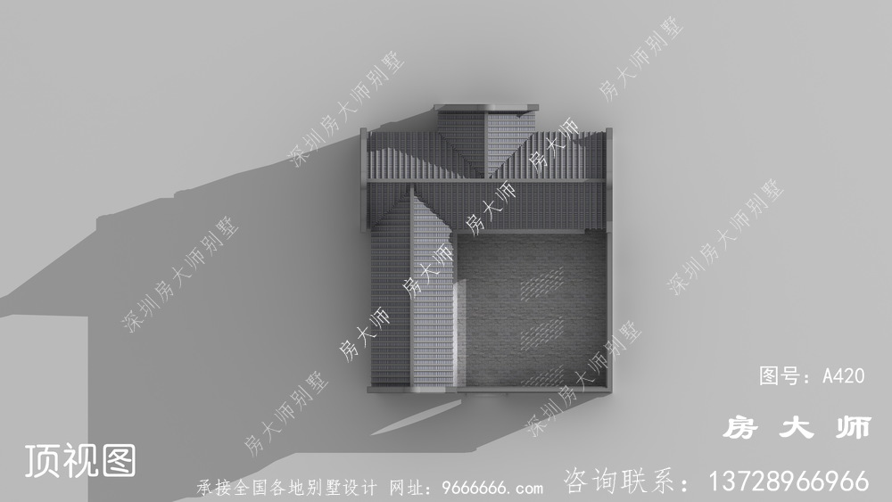三层设计图，古典豪宅外观图精致