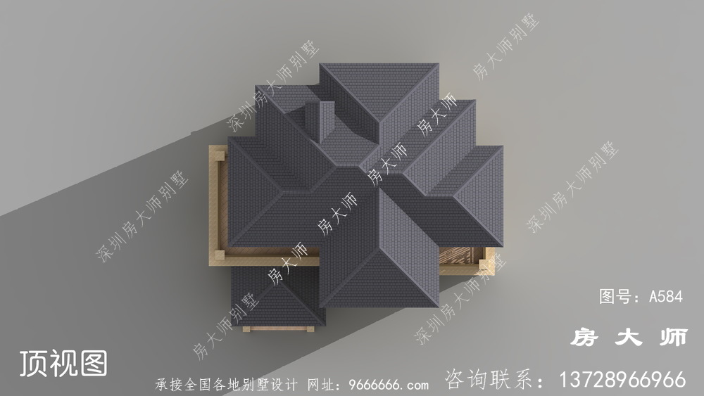 新农村建设新中式138平三层洋楼别墅设计图