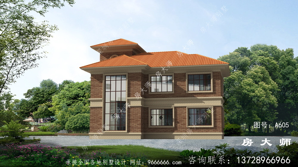 新农村自建别墅153平三层洋楼别墅设计图