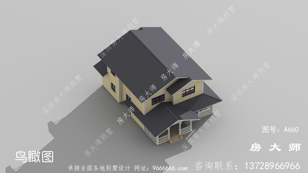 二层简欧式古典乡村别墅整套设计图纸