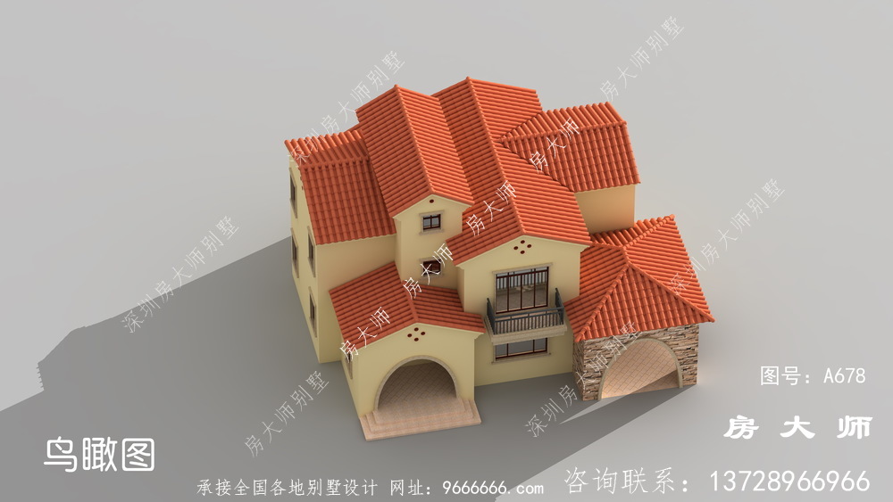 乡村简洁二层别墅设计图，外型时尚潮流简单