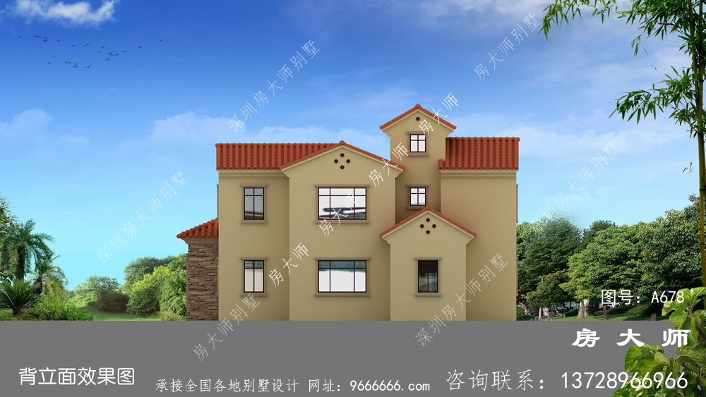乡村简洁二层别墅设计图，外型时尚潮流简单