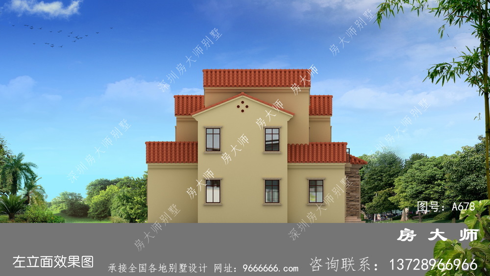 乡村简洁二层别墅设计图，外型时尚潮流简单