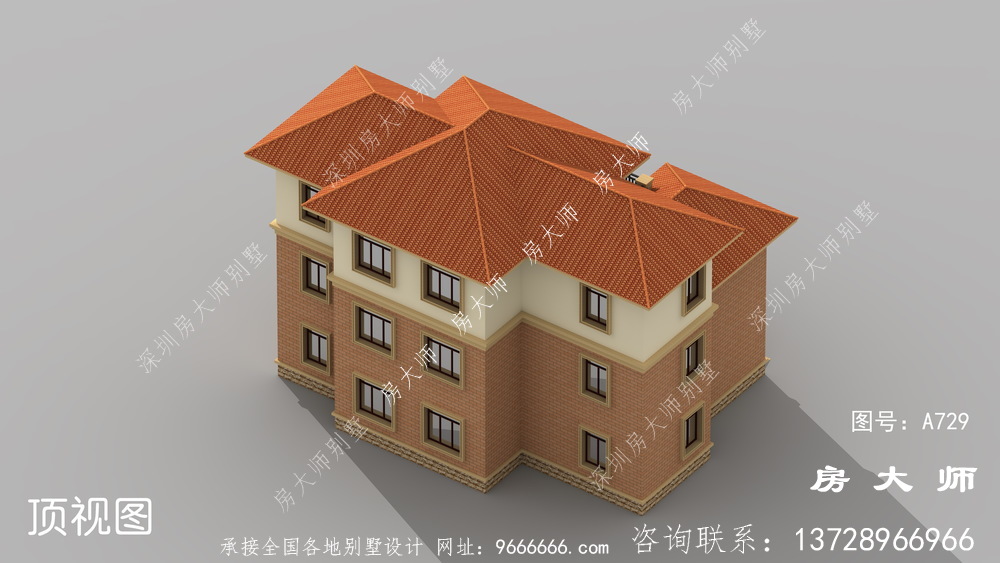 大气三层简欧别墅设计图，大户型，适合农村自建