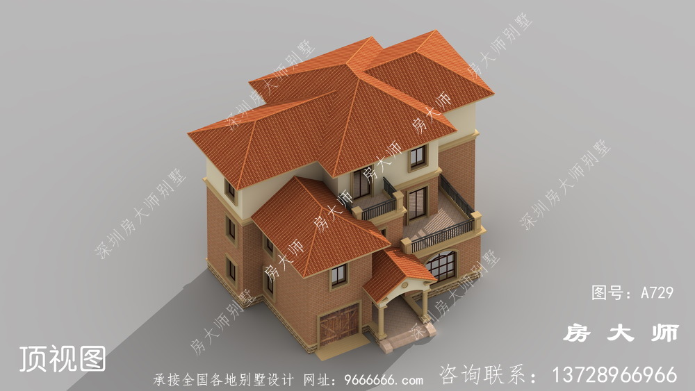 大气三层简欧别墅设计图，大户型，适合农村自建