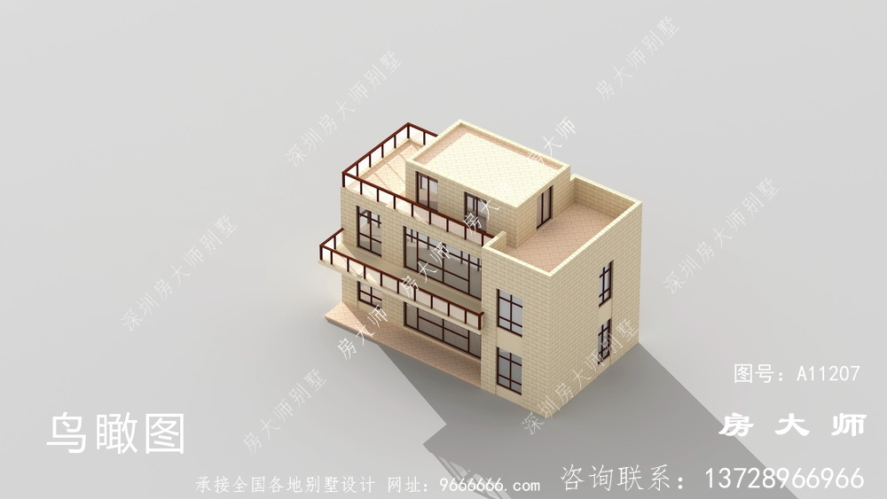 舒适明亮现代风格小别墅设计图