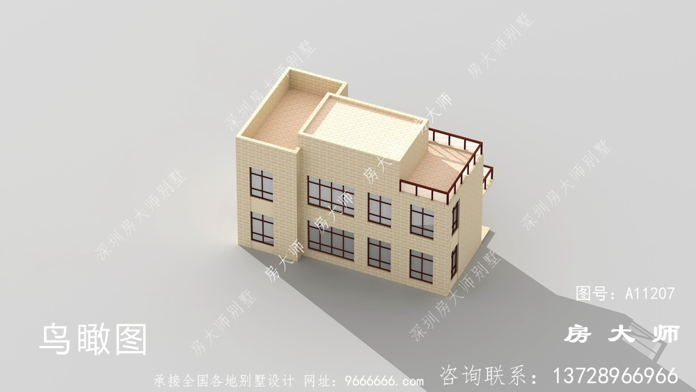 舒适明亮现代风格小别墅设计图