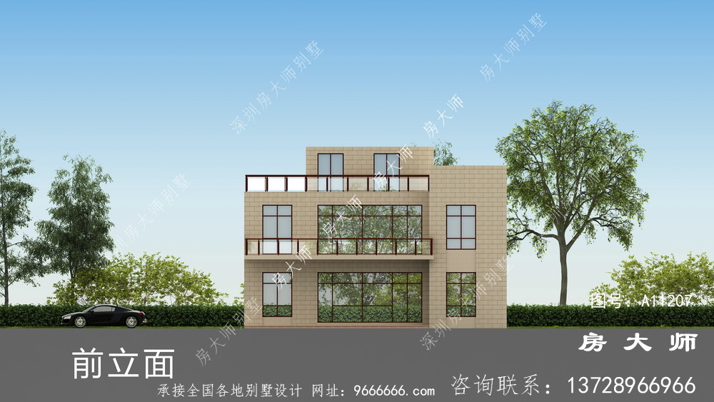 舒适明亮现代风格小别墅设计图