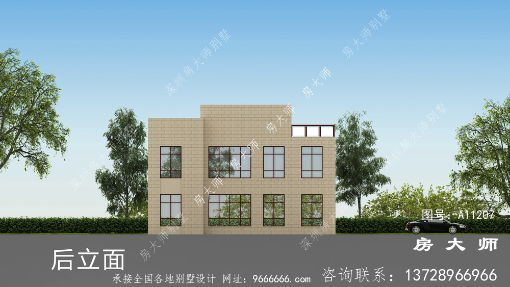 舒适明亮现代风格小别墅设计图