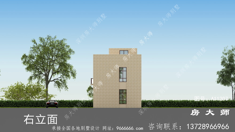 舒适明亮现代风格小别墅设计图