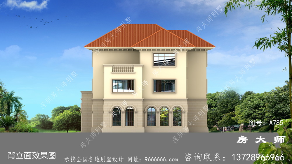 农村三楼欧式别墅设计图，低调简约