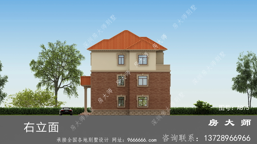 简欧乡村三层房子别墅设计图