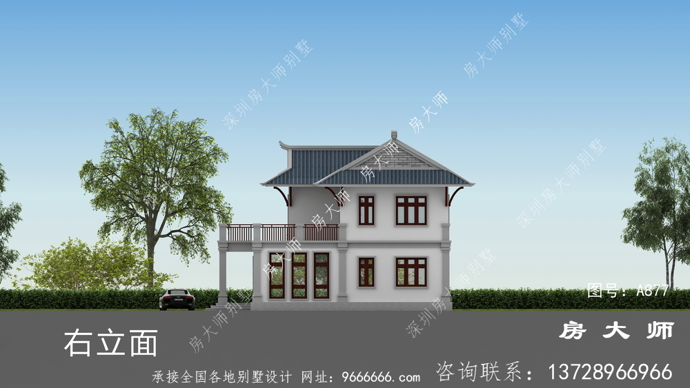 大气的简欧新农村二层别墅设计图，外观漂亮