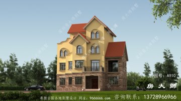 乡村建造四层房子，简欧式古典外
