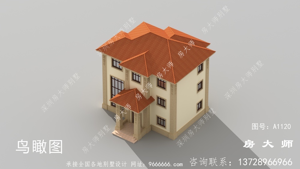 乡村三层别墅设计，高端欧式复式设计