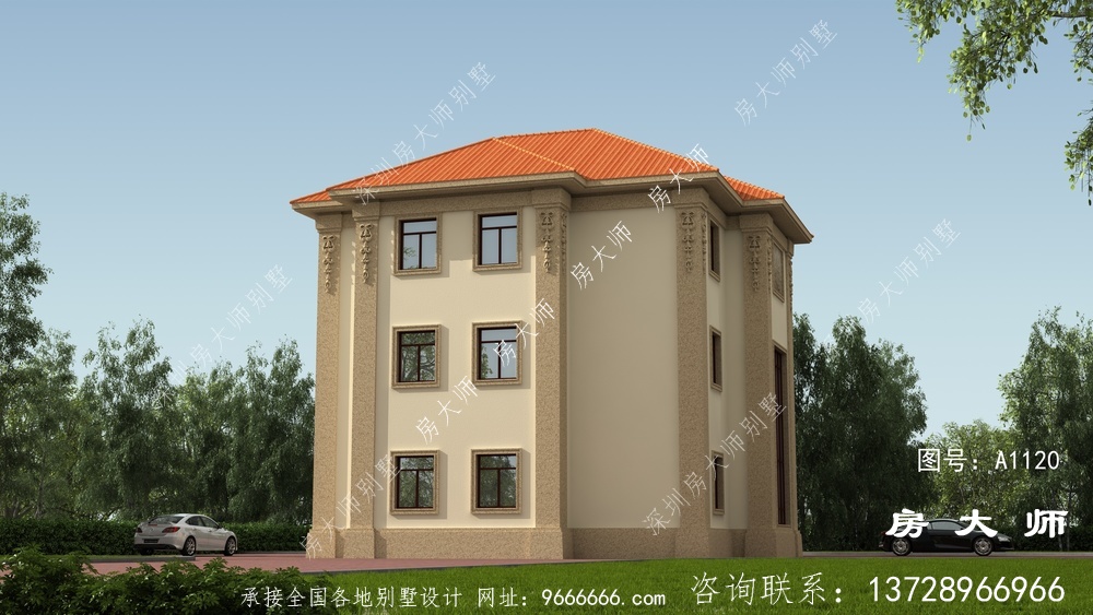 乡村三层别墅设计，高端欧式复式设计