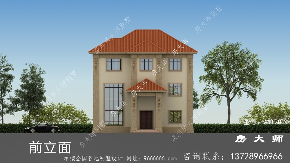 乡村三层别墅设计，高端欧式复式设计