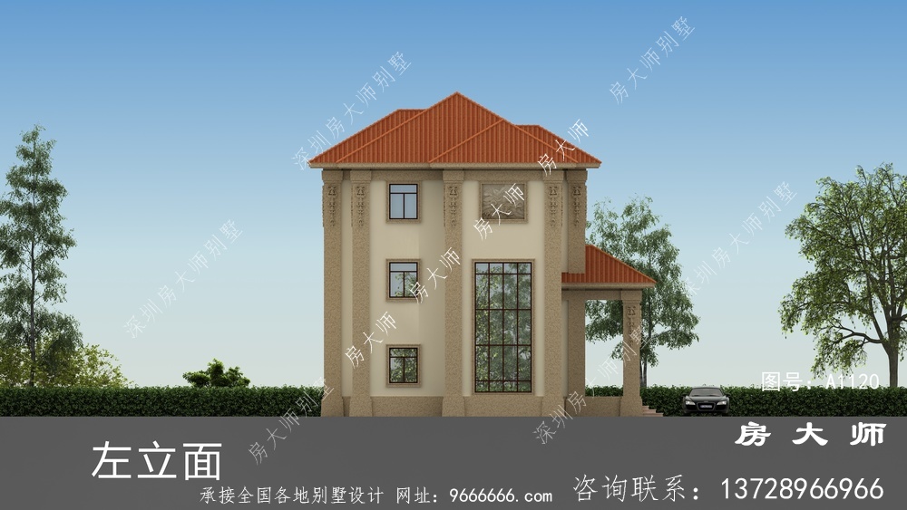 乡村三层别墅设计，高端欧式复式设计