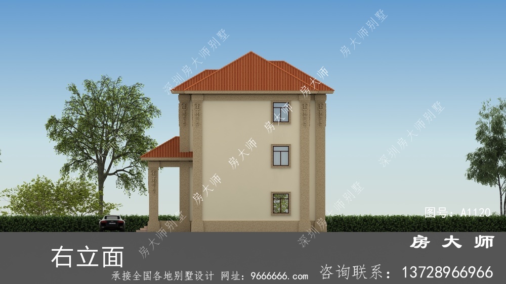 乡村三层别墅设计，高端欧式复式设计